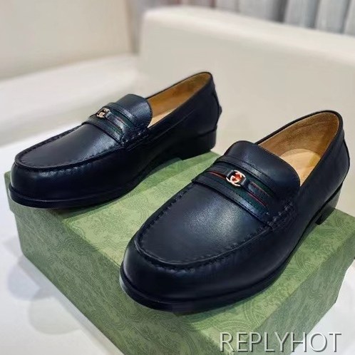 구찌 2021 인터로킹 스트라이프 페니 로퍼