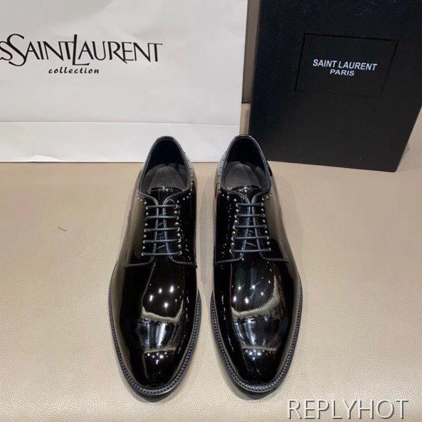 생로랑 2020 스터드파이핑 옥스포드 슈즈