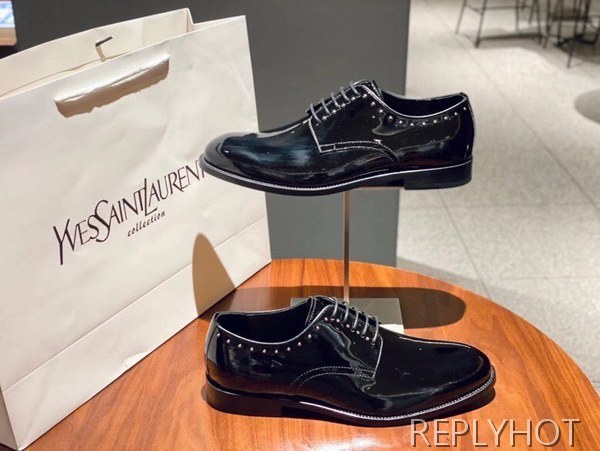 생로랑 2020 스터드파이핑 옥스포드 슈즈