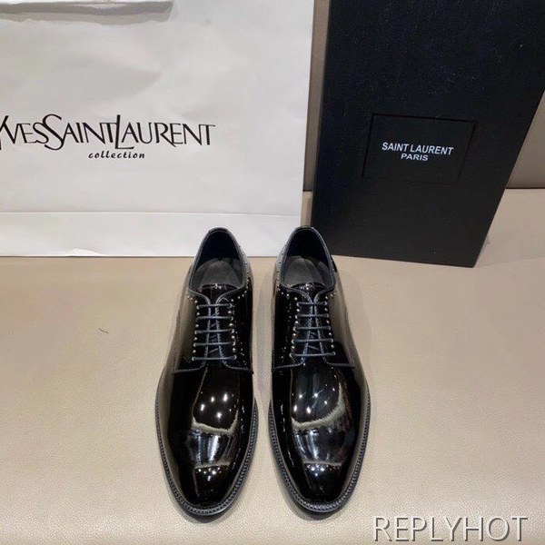 생로랑 2020 스터드파이핑 옥스포드 슈즈