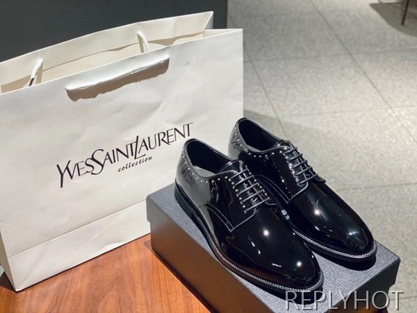 생로랑 2020 스터드파이핑 옥스포드 슈즈