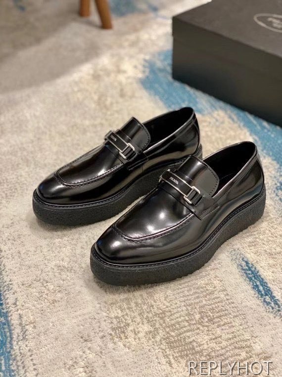 프라다 2020 로고 스틸와펜 크레페솔 페니 로퍼