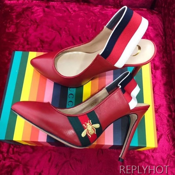 Gucci 구찌 Gucci Leather Web slingback pump 구두 3가지 색상