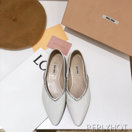Miumiu 2020 Ladies Leather Flat Shoes