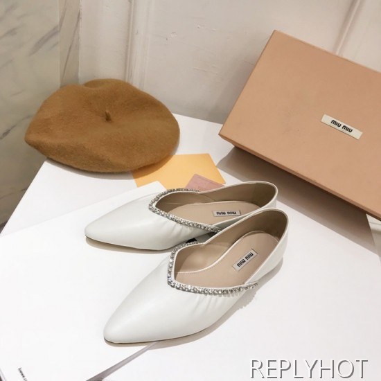 Miumiu 2020 Ladies Leather Flat Shoes