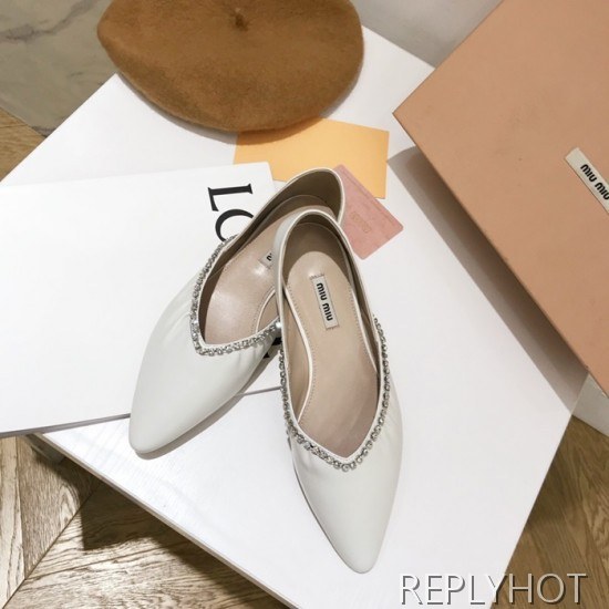 Miumiu 2020 Ladies Leather Flat Shoes