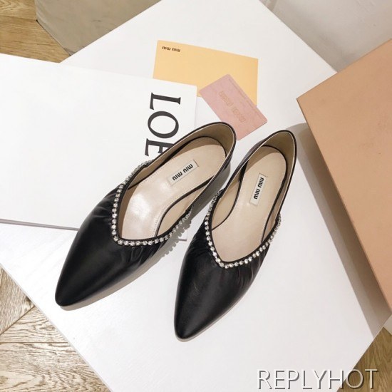 Miumiu 2020 Ladies Leather Flat Shoes