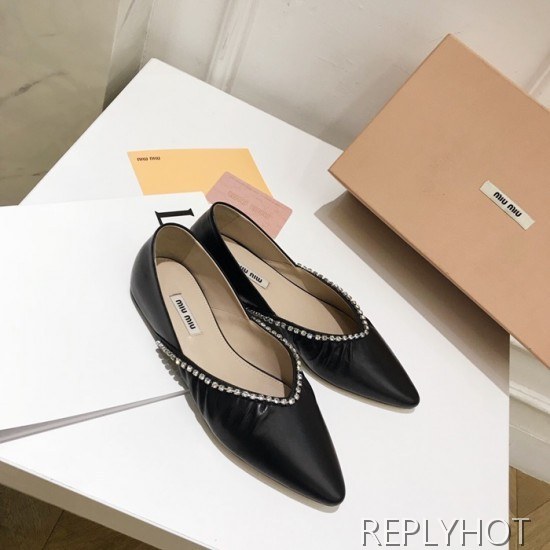 Miumiu 2020 Ladies Leather Flat Shoes