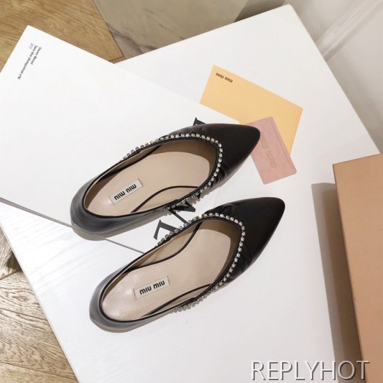 Miumiu 2020 Ladies Leather Flat Shoes