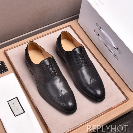 Gucci 2020 Mens Leather Oxford Shoes