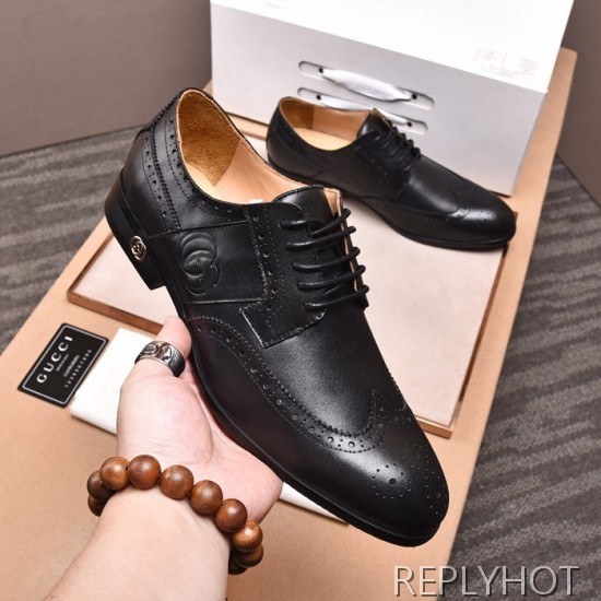 Gucci 2020 Mens Leather Oxford Shoes