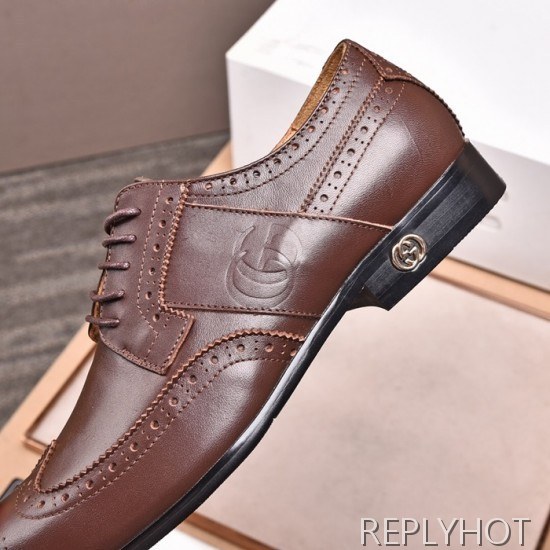 Gucci 2020 Mens Leather Oxford Shoes