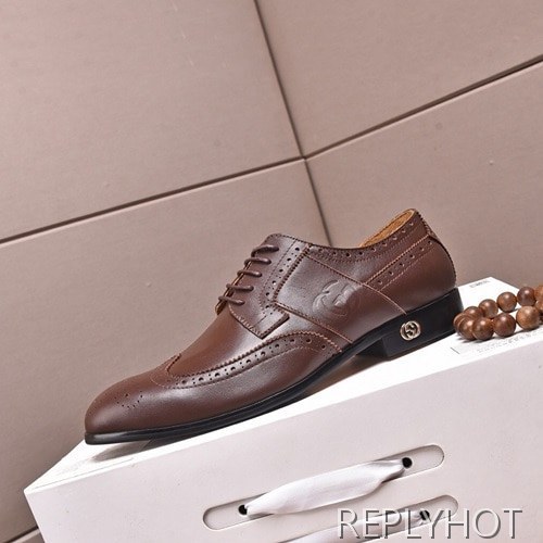 Gucci 2020 Mens Leather Oxford Shoes