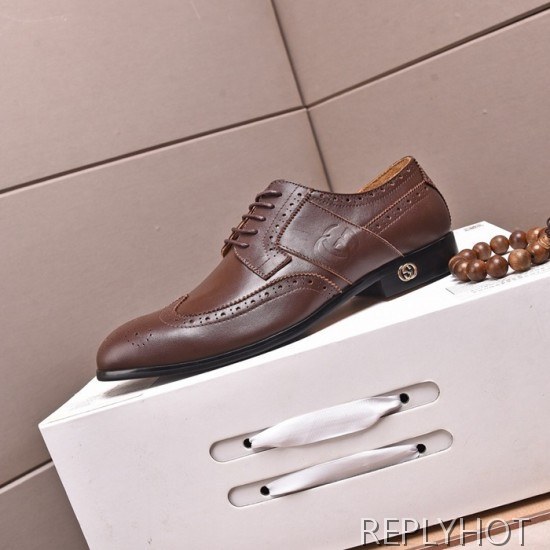 Gucci 2020 Mens Leather Oxford Shoes