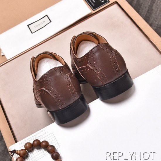 Gucci 2020 Mens Leather Oxford Shoes