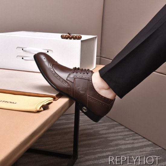 Gucci 2020 Mens Leather Oxford Shoes