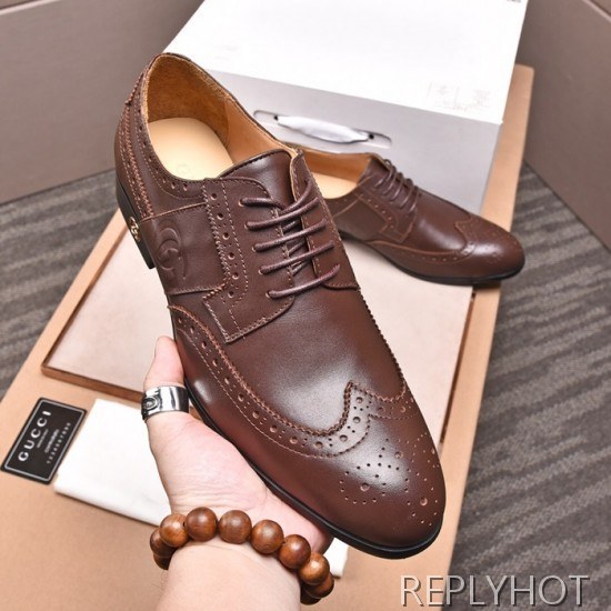 Gucci 2020 Mens Leather Oxford Shoes