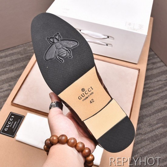 Gucci 2020 Mens Leather Oxford Shoes