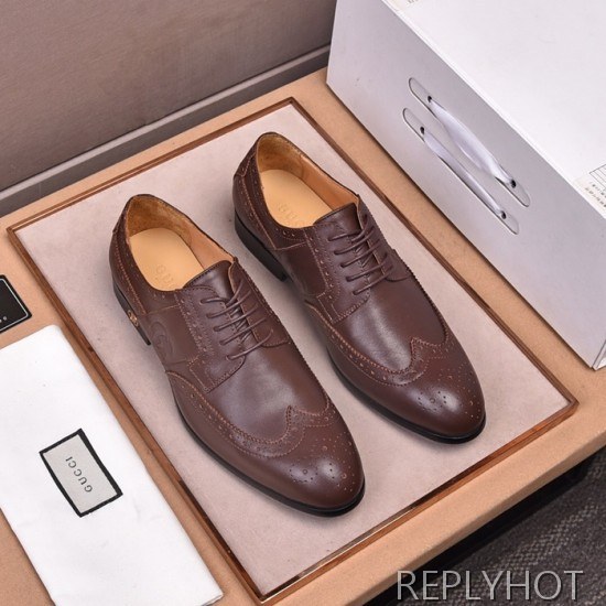 Gucci 2020 Mens Leather Oxford Shoes