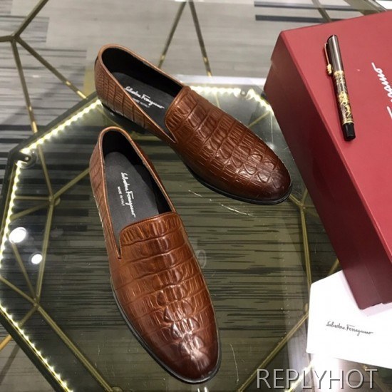 Ferragamo 2020 Mens Leather Shoes