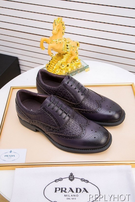 Prada 2020 Mens Leather Oxford Shoes