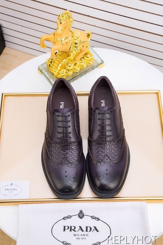 Prada 2020 Mens Leather Oxford Shoes
