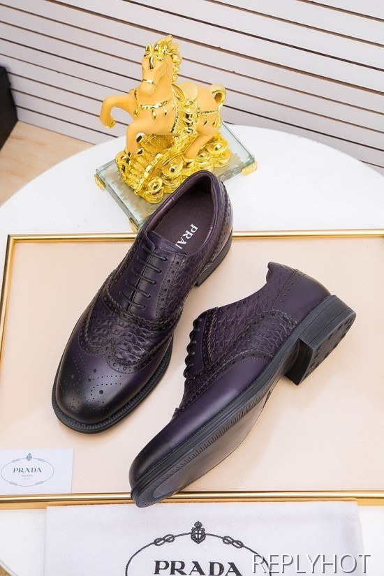 Prada 2020 Mens Leather Oxford Shoes