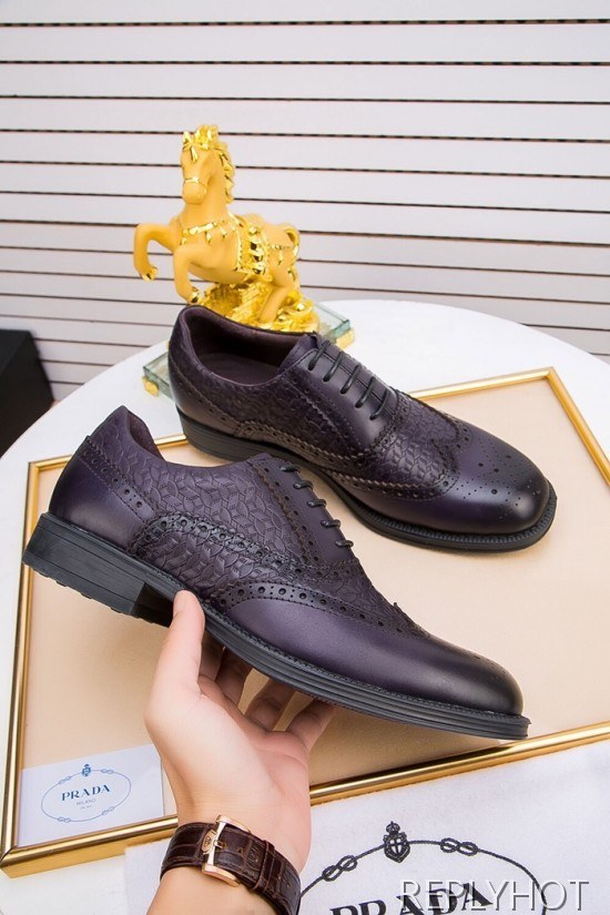 Prada 2020 Mens Leather Oxford Shoes