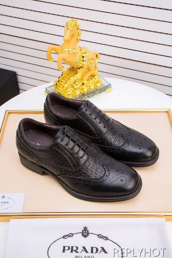 Prada 2020 Mens Leather Oxford Shoes
