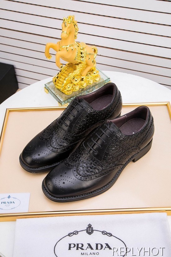 Prada 2020 Mens Leather Oxford Shoes