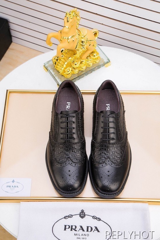 Prada 2020 Mens Leather Oxford Shoes