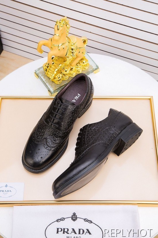 Prada 2020 Mens Leather Oxford Shoes