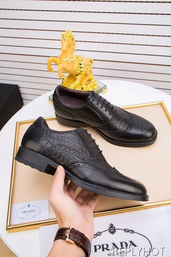 Prada 2020 Mens Leather Oxford Shoes