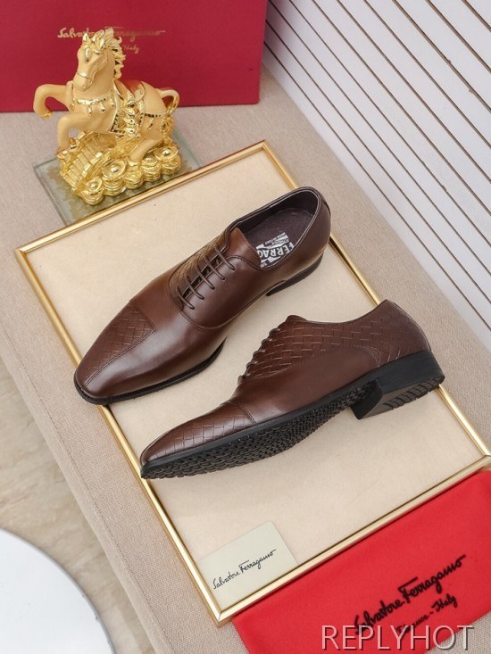 Ferragamo 2020 Mens Leather Oxford Shoes