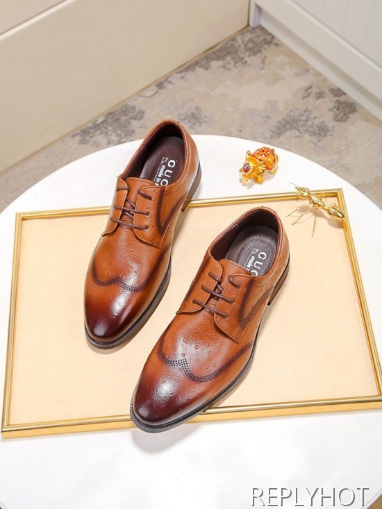 Gucci 2020 Mens Leather Oxford Shoes