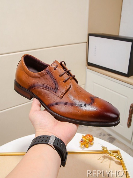 Gucci 2020 Mens Leather Oxford Shoes