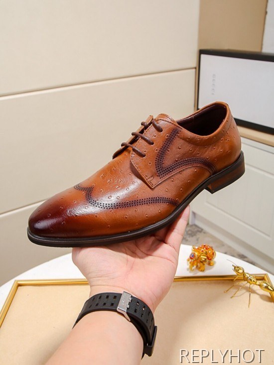 Gucci 2020 Mens Leather Oxford Shoes