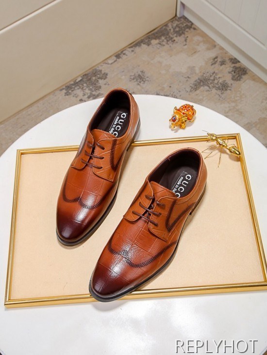 Gucci 2020 Mens Leather Oxford Shoes
