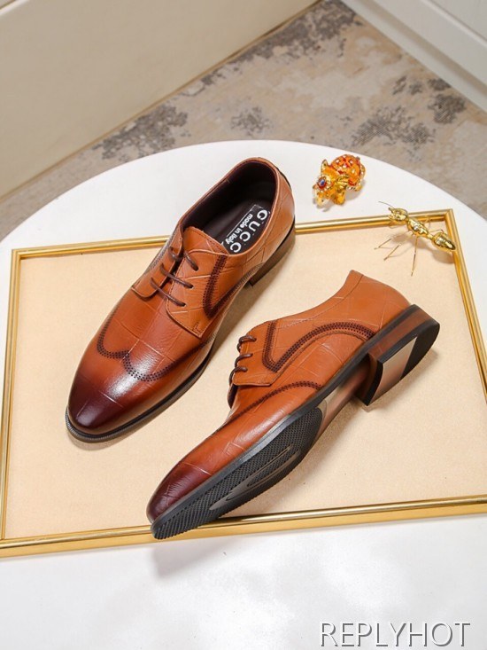 Gucci 2020 Mens Leather Oxford Shoes