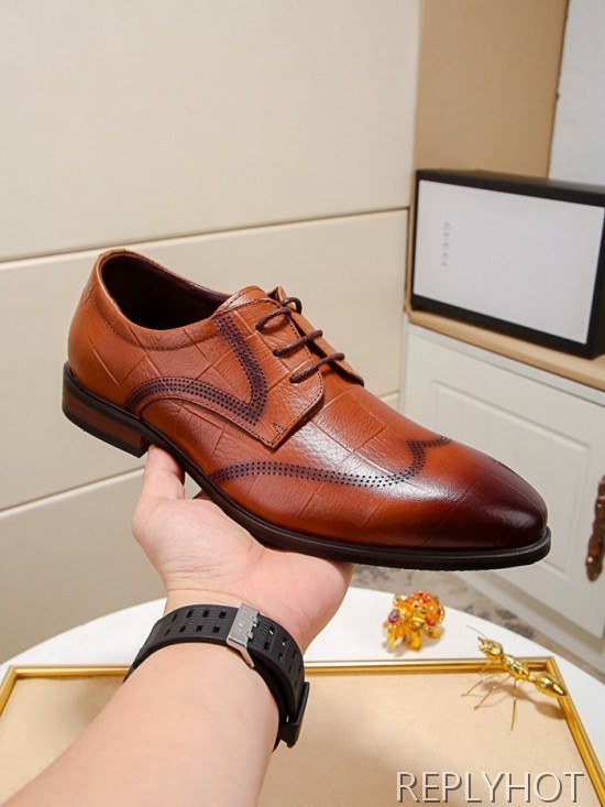 Gucci 2020 Mens Leather Oxford Shoes