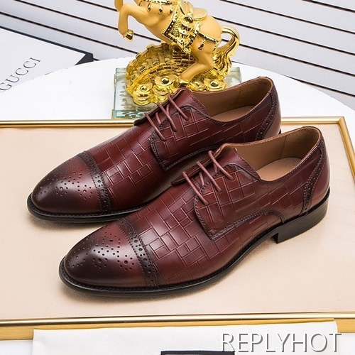 Gucci 2020 Mens Leather Oxford Shoes