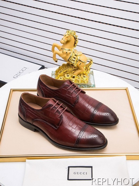 Gucci 2020 Mens Leather Oxford Shoes