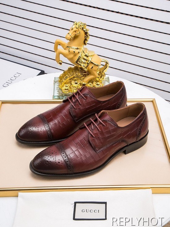 Gucci 2020 Mens Leather Oxford Shoes