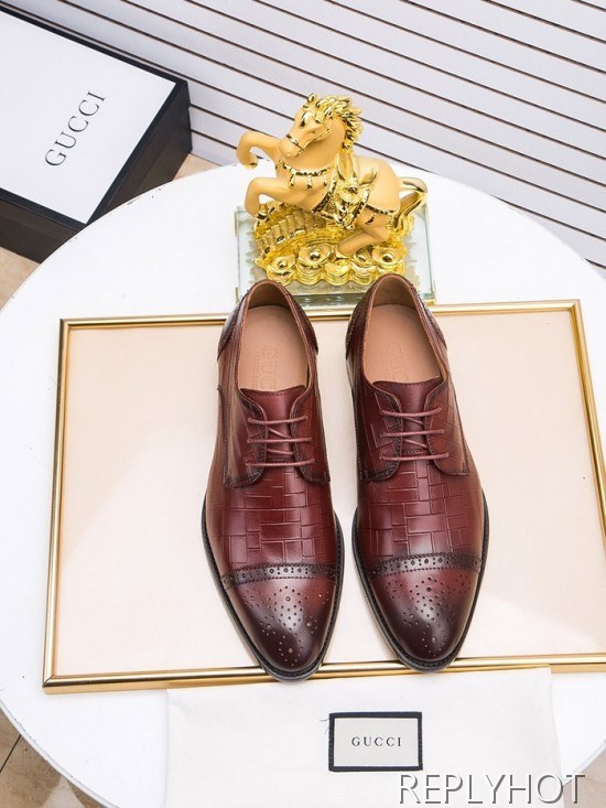 Gucci 2020 Mens Leather Oxford Shoes