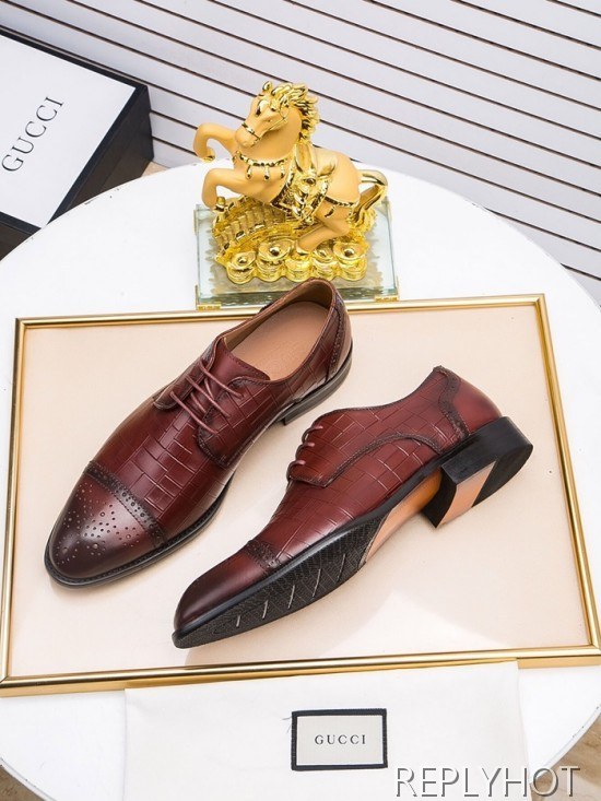 Gucci 2020 Mens Leather Oxford Shoes
