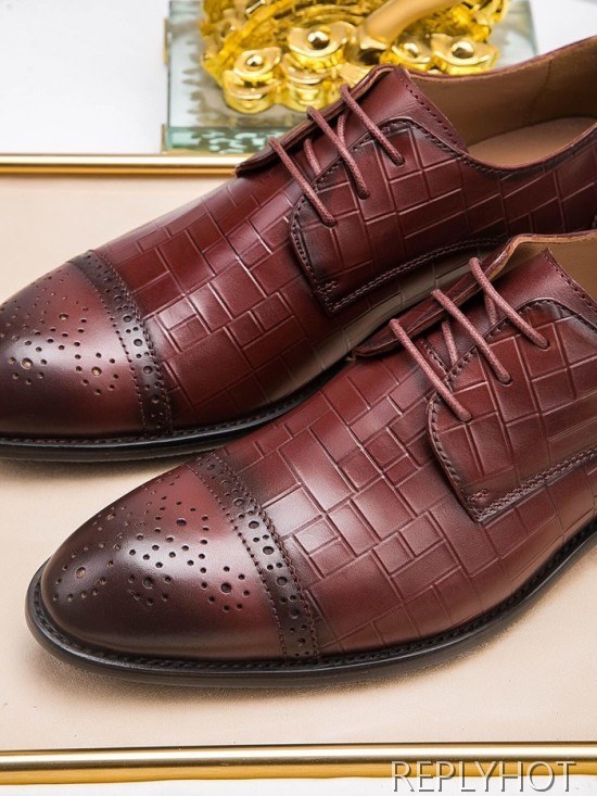 Gucci 2020 Mens Leather Oxford Shoes