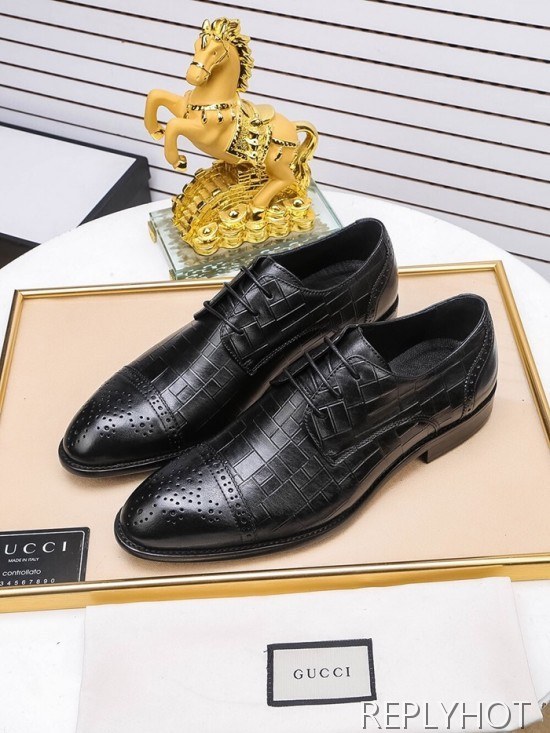 Gucci 2020 Mens Leather Oxford Shoes