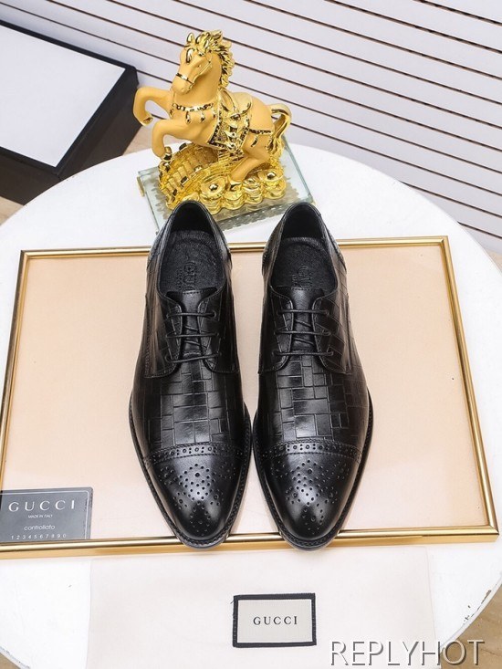 Gucci 2020 Mens Leather Oxford Shoes
