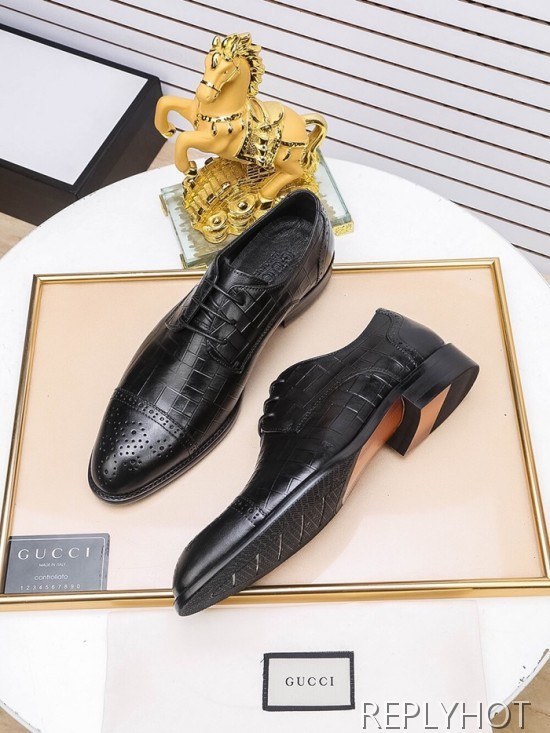 Gucci 2020 Mens Leather Oxford Shoes