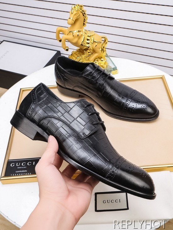 Gucci 2020 Mens Leather Oxford Shoes